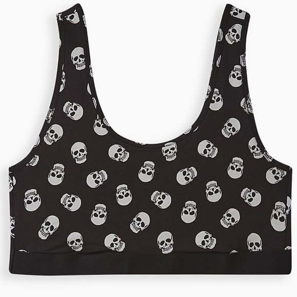 ❤️NWT VINTAGE TORRID BRA SKULL PRINT HALLOWEEN BRALETTE WIRELESS - PLUS SIZE - Picture 7 of 13